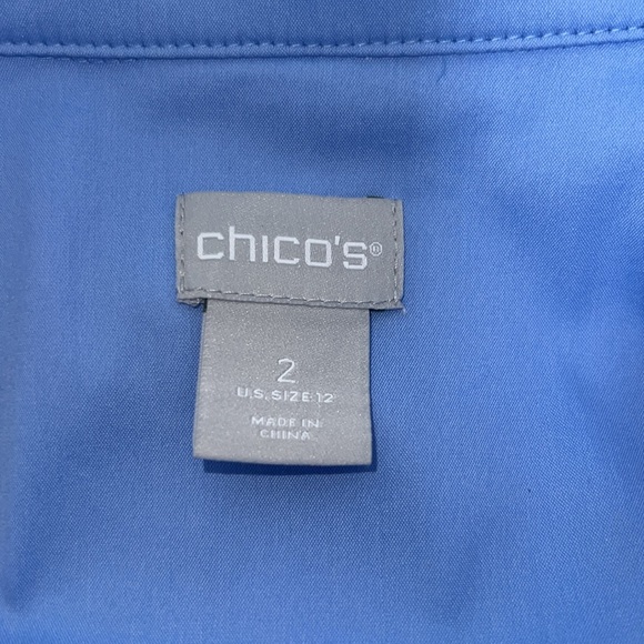 Chicos poplin side slit shirt size 2= 12 - Picture 8 of 10